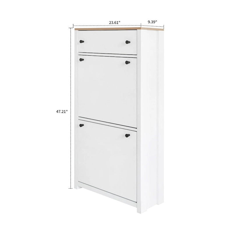Ensemble moderne minimaliste de deux armoires à chaussures en bois