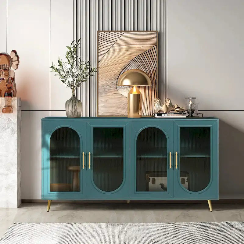 Meuble TV pour téléviseur de 65+ pouces, meuble TV en bois avec armoire de rangement