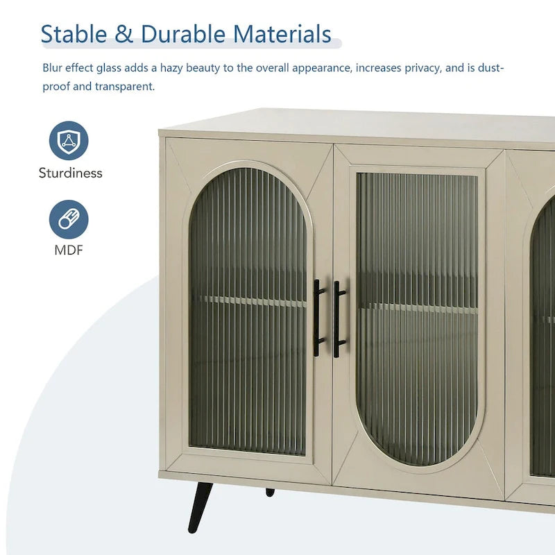 Meuble TV pour téléviseur de 65+ pouces, meuble TV en bois avec armoire de rangement