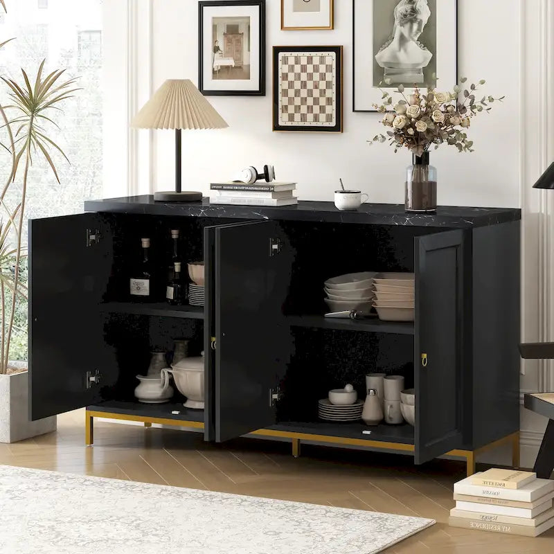Buffet Bahut de 149,86 cm avec Étagère Réglable