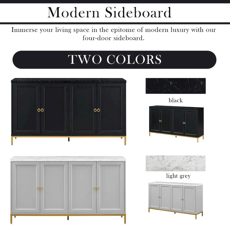 Buffet Bahut de 149,86 cm avec Étagère Réglable
