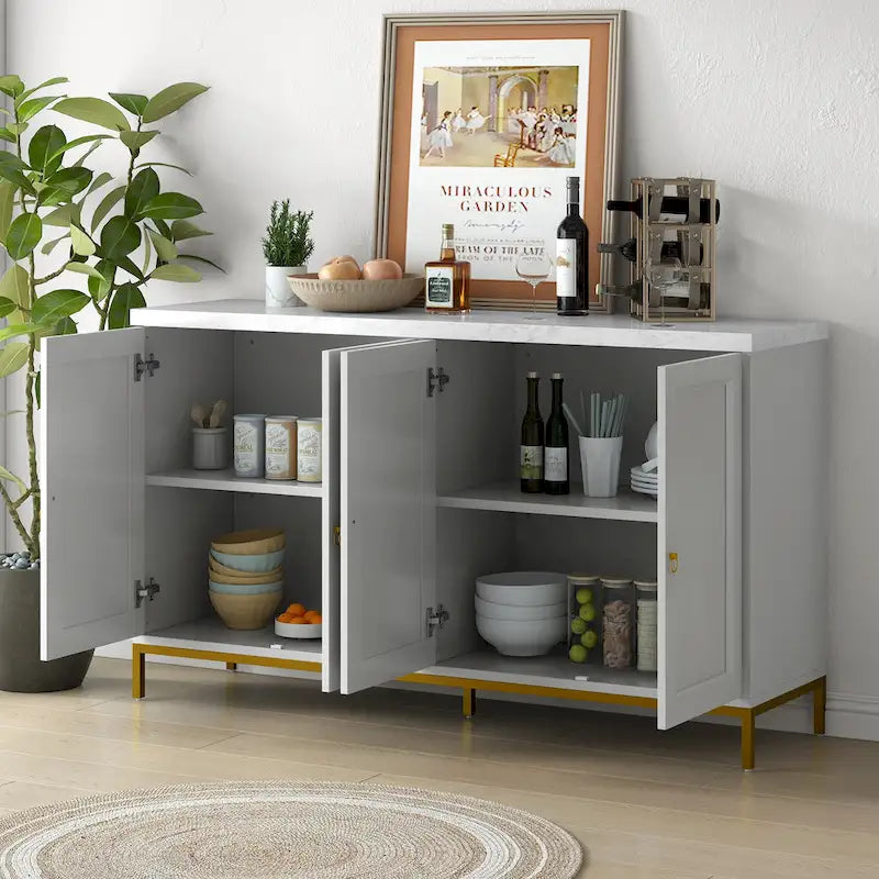 Buffet Bahut de 149,86 cm avec Étagère Réglable