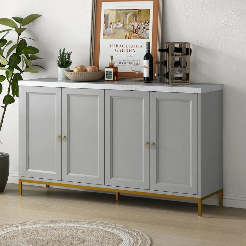 Buffet Bahut de 149,86 cm avec Étagère Réglable