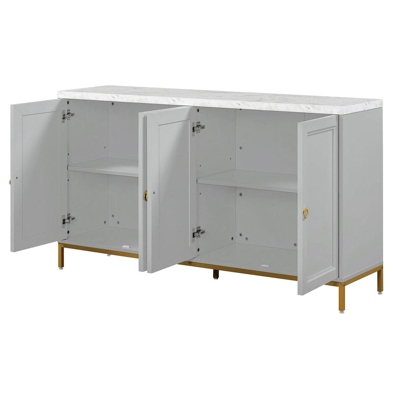 Buffet Bahut de 149,86 cm avec Étagère Réglable