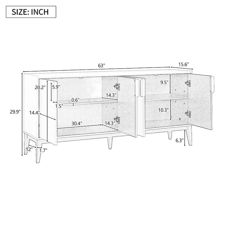 Buffet en bois avec 4 portes
