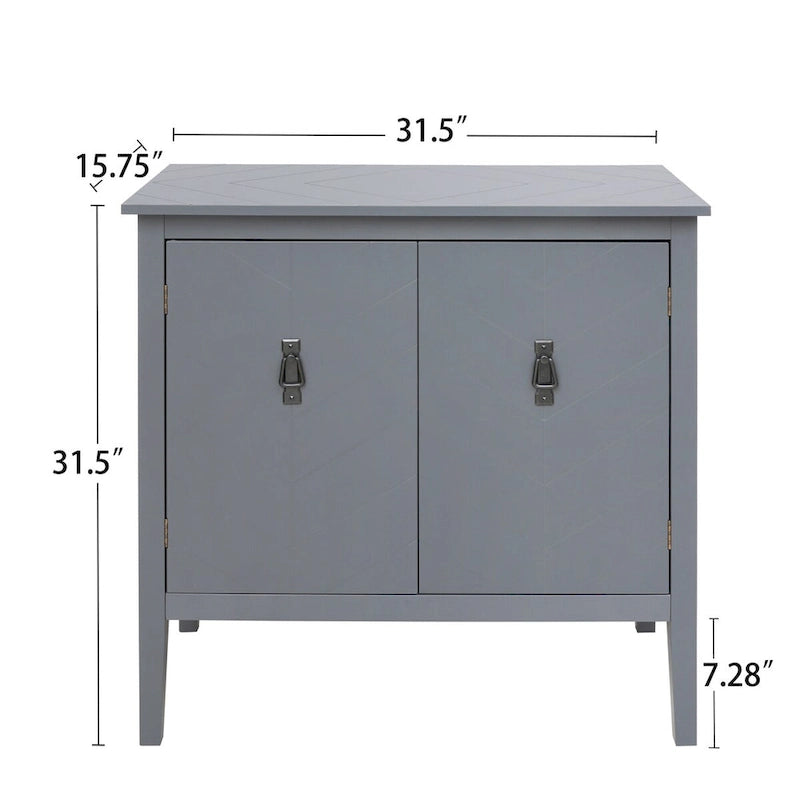 Meuble bas à 2 portes en bois, buffet vintage en bois pour le salon, la salle à manger, le bureau