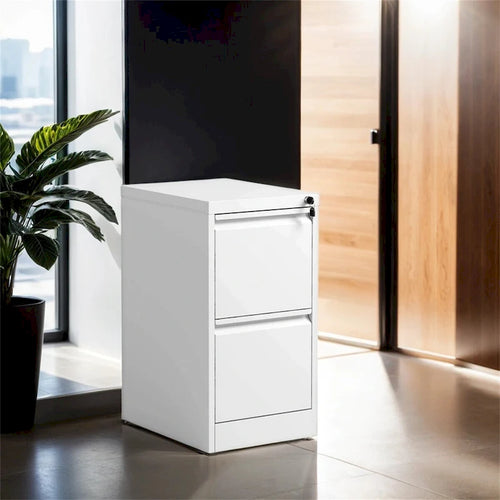 2 Drawer Vertical File Cabinet w/Lock Office Home Steel File Cabinet