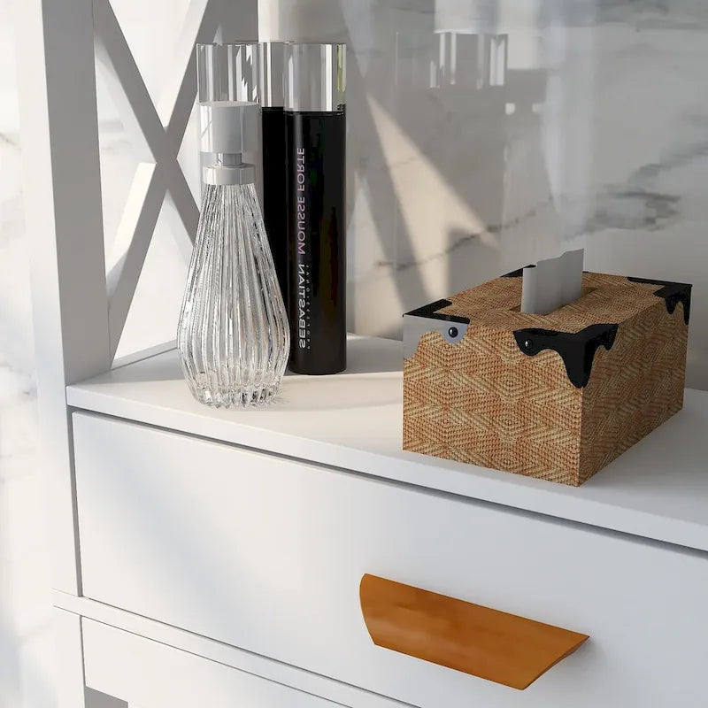 Meuble de rangement blanc pour WC, avec un tiroir et 2 étagères