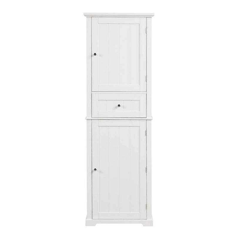 H Meuble Colonne de Rangement avec Tiroir et Étagère Réglable