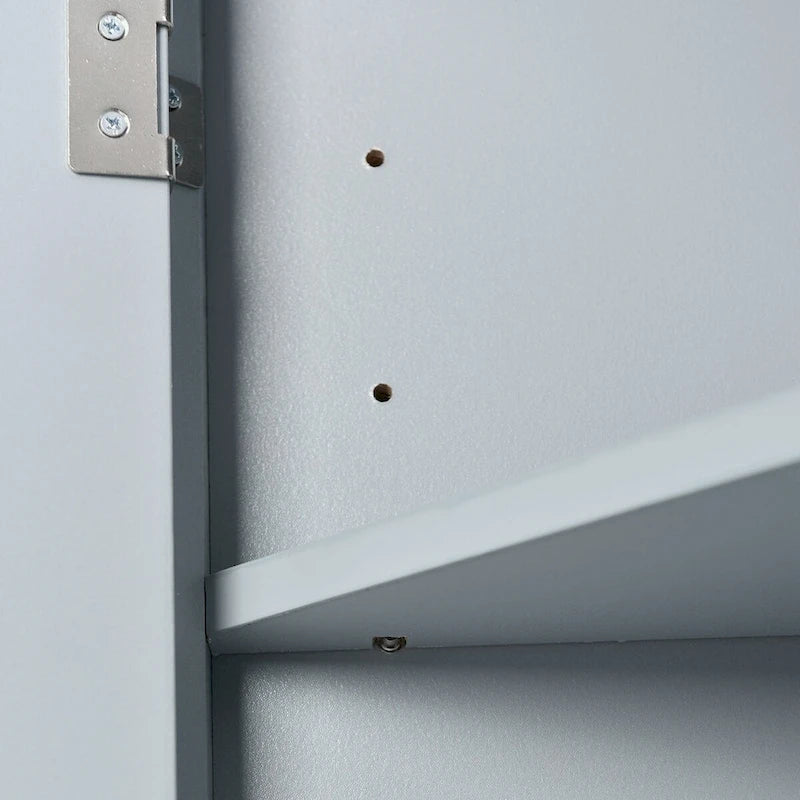Meuble de rangement d'angle pour salle de bain avec étagères réglables