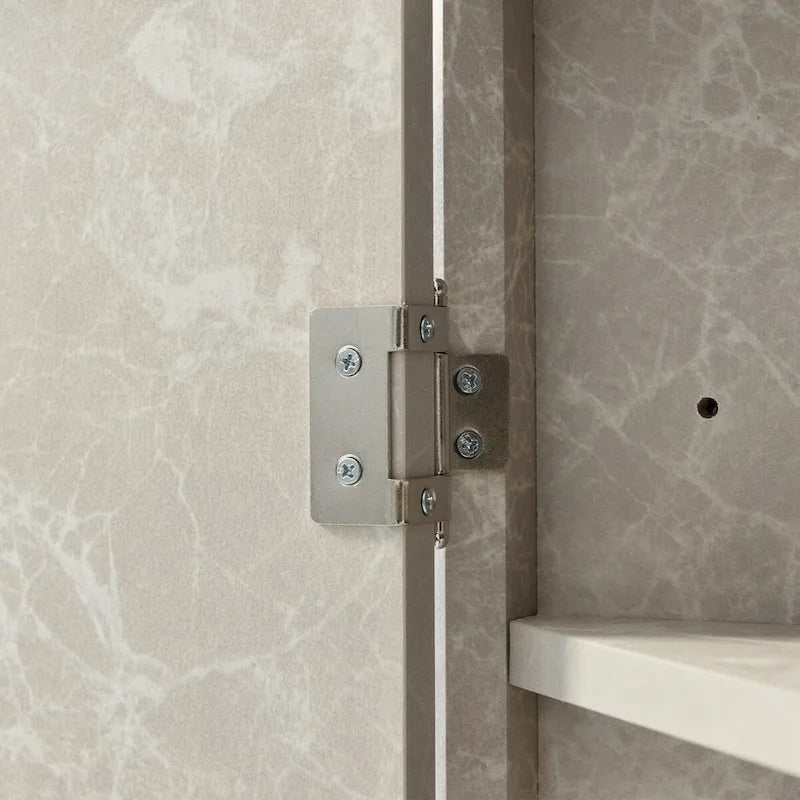 Meuble de rangement d'angle pour salle de bain avec étagères réglables