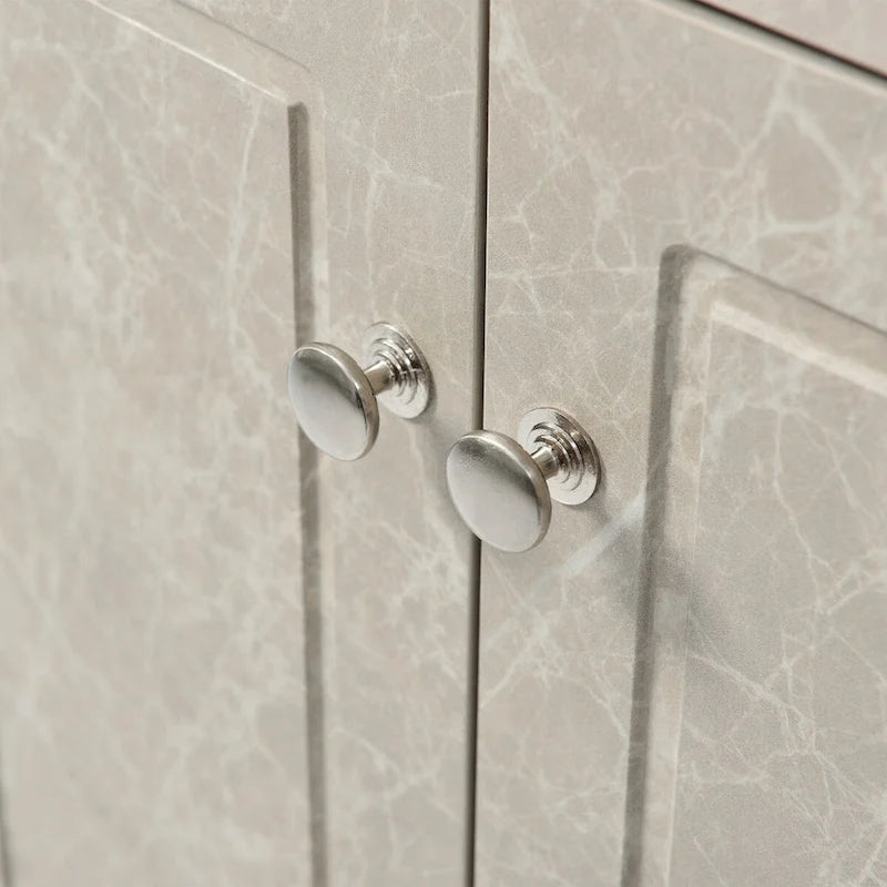 Meuble de rangement d'angle pour salle de bain avec étagères réglables