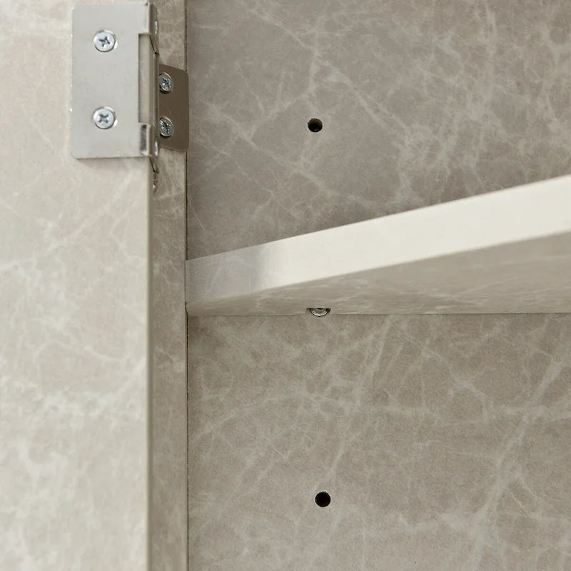 Meuble de rangement d'angle pour salle de bain avec étagères réglables