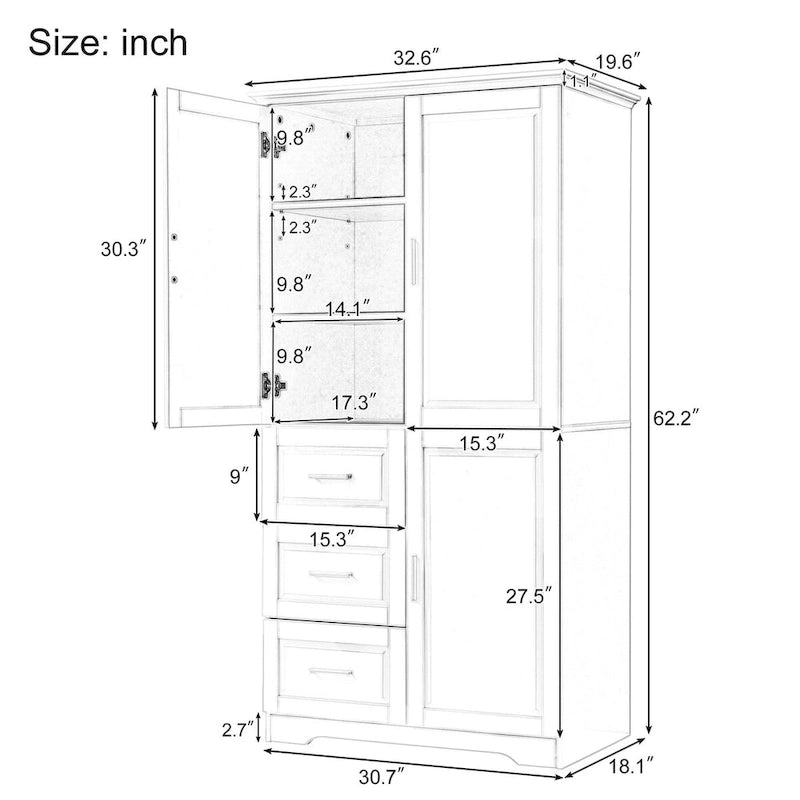 Meuble de rangement de salle de bain avec portes