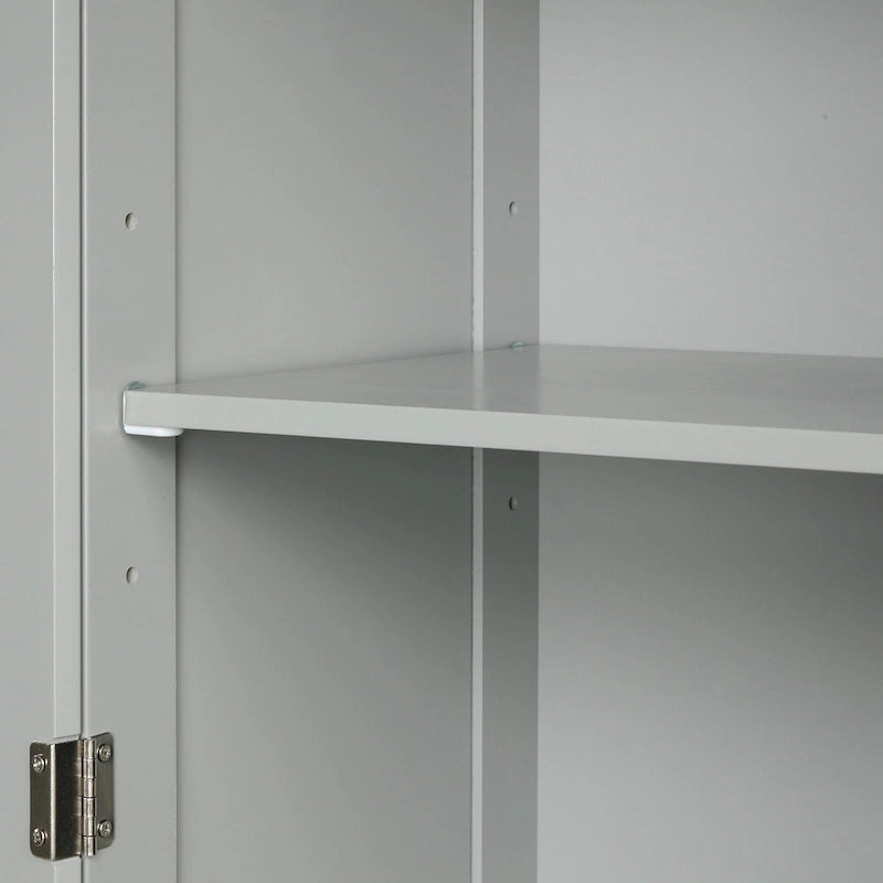 Meuble bas avec deux tiroirs de tailles différentes et une étagère réglable