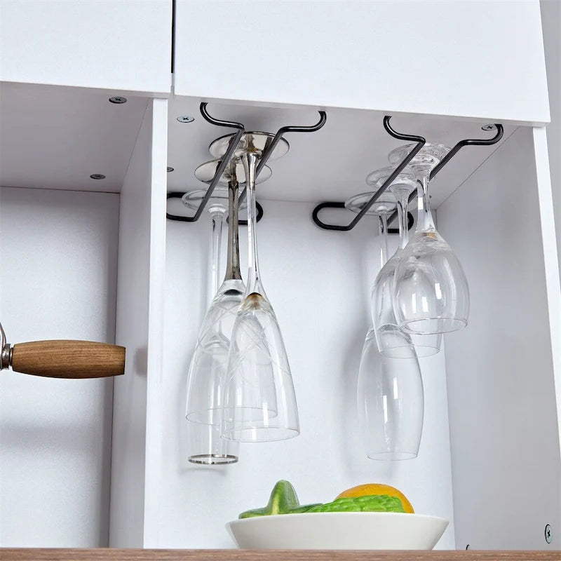 Bahut de cuisine en bois avec rangements et cave à vin