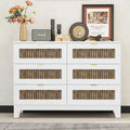 Commode rustique en bois de style fermier avec 6 tiroirs