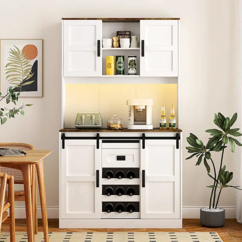 Meuble bar de ferme avec porte coulissante de style grange