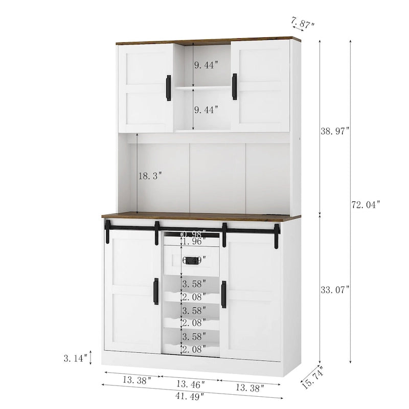 Meuble bar de ferme avec porte coulissante de style grange
