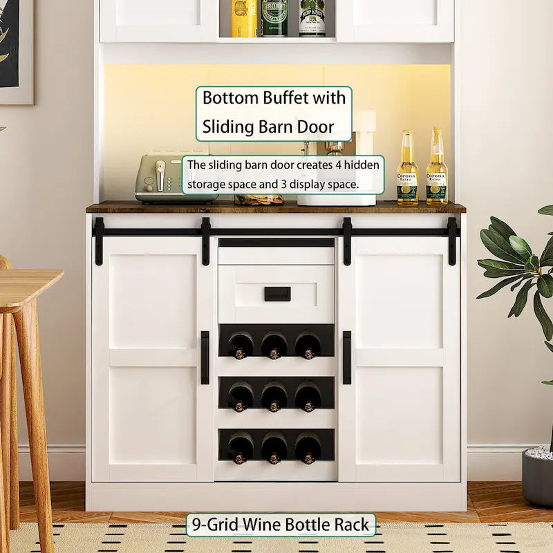 Meuble bar de ferme avec porte coulissante de style grange