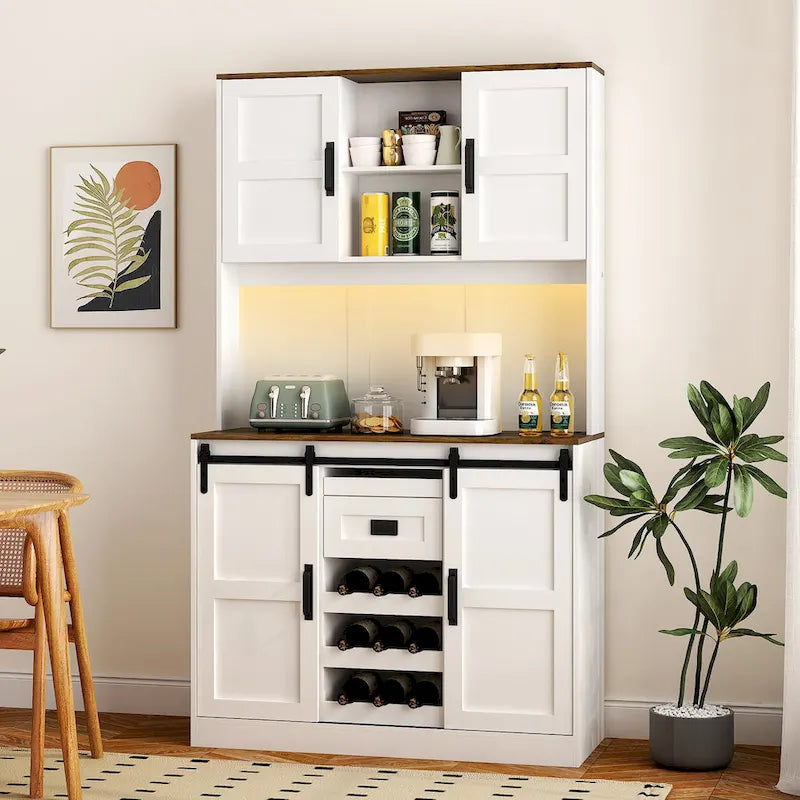 Meuble bar de ferme avec porte coulissante de style grange