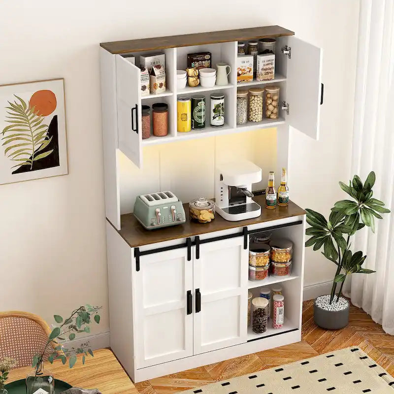 Meuble bar de ferme avec porte coulissante de style grange