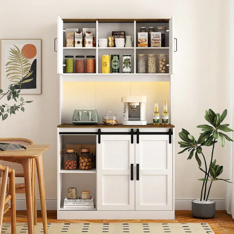 Meuble bar de ferme avec porte coulissante de style grange