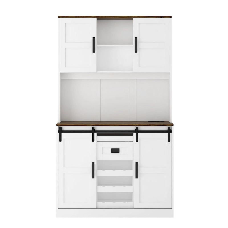 Meuble bar de ferme avec porte coulissante de style grange