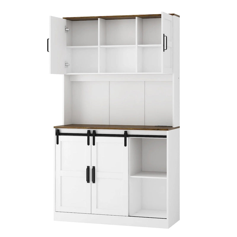 Meuble bar de ferme avec porte coulissante de style grange